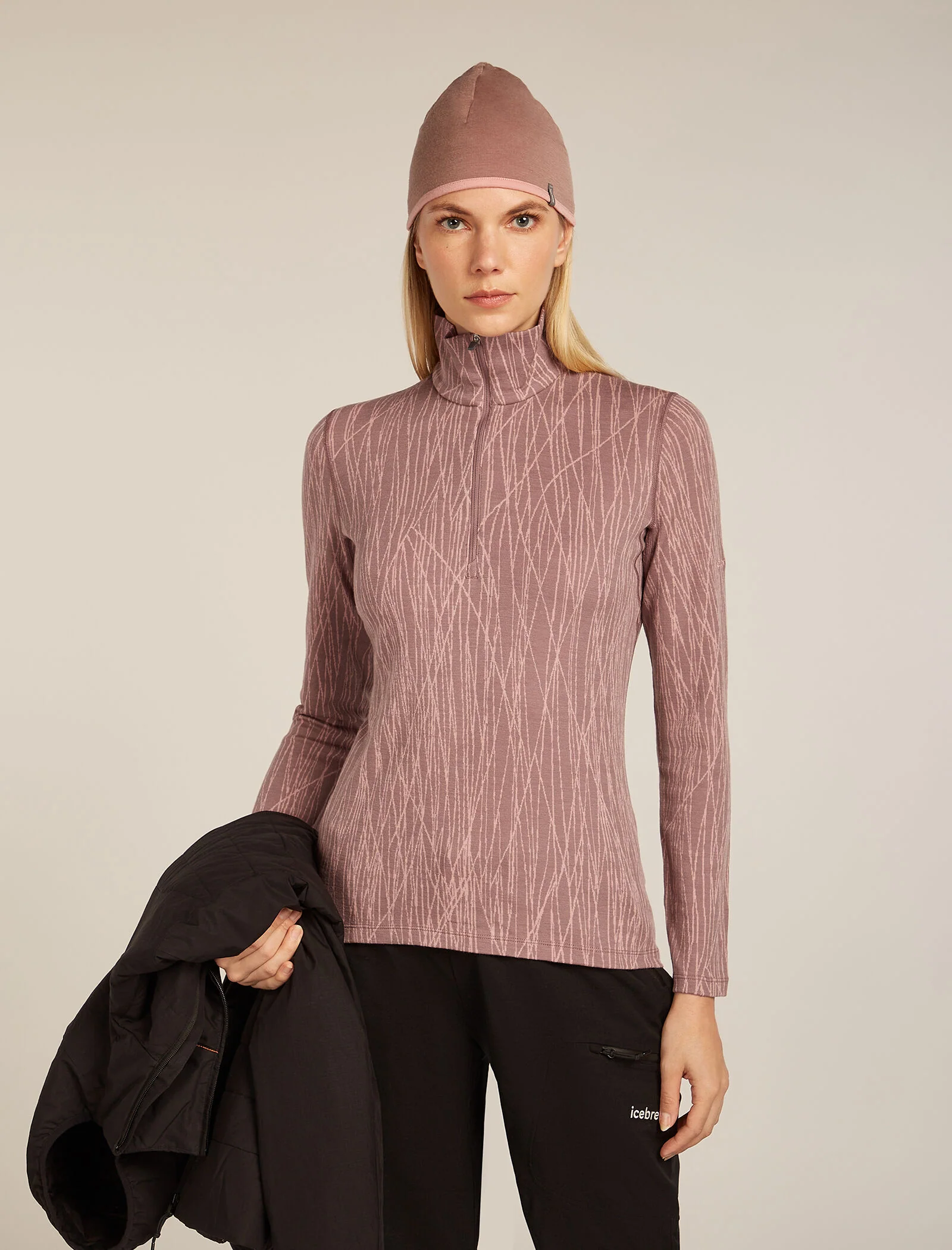 Women's Merino 260 Tech Vertex Long Sleeve Half Zip Thermal Top Delta Lines